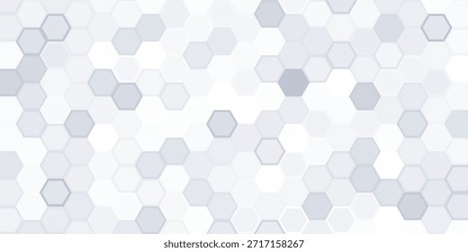 Seamless grey hexagon tile pattern. Honeycomb ceramic tiled texture for bathroom wall, kitchen floor, pool surface. Repeating mosaic grid background. Repeated light blue wallpaper. Vector backdrop