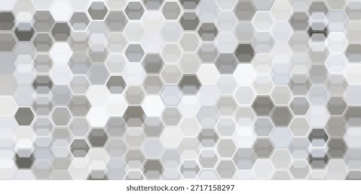 Patrón de azulejo hexagonal gris sin costuras. Textura cerámica de tejas de nido de abeja para la pared del baño, piso de la cocina, superficie de la piscina. Repitiendo fondo de rejilla de mosaico. Fondo de pantalla azul claro repetido. telón de fondo del Vector