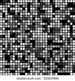 Seamless grey mosaic pixel background. Vector illustration.