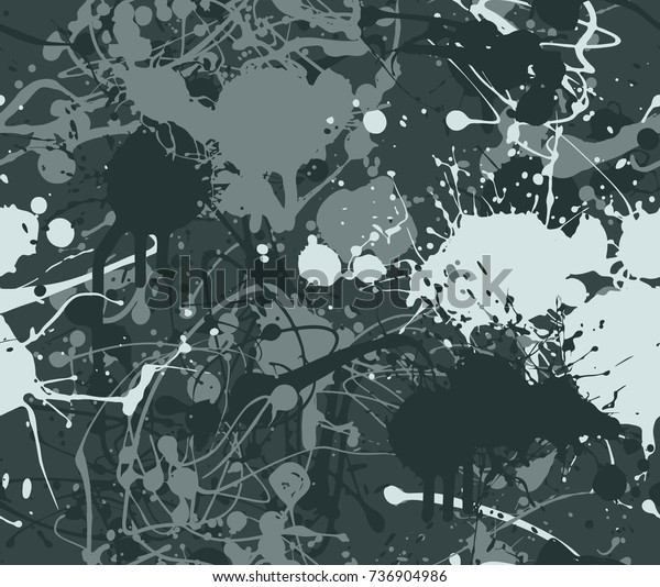 Seamless Grey Paint Splatter Pattern Flat Stock Vector (Royalty Free ...