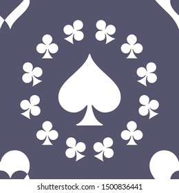 Seamless grey poker card pattern vector