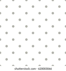 Seamless grey polka dots pattern texture on the white background. Seamless vector background