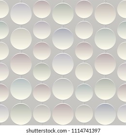 seamless grey texture with a bright 3D circles of various light pastel shades, interconnected rings like a shower curtain