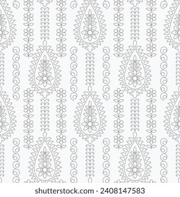 Seamless grey traditional Asian pattern design