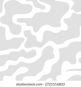 Seamless Grey and White Abstract Fluid Blob Pattern Background