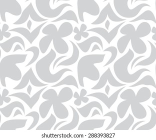 Seamless grey and white floral pattern