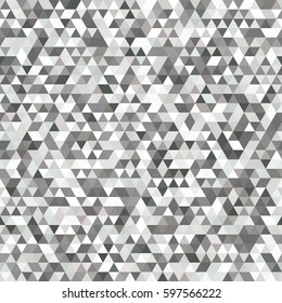 Seamless Grey and White Pattern of Symmetric Triangles for Universal Application. Grid of Monochrome Triangles. Geometric Concept.
