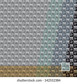 seamless greyscale transparent pattern above various objects