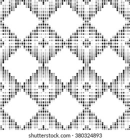 Seamless grid black and white texture. Dotted vector illustration background. 