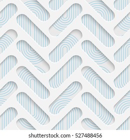 Seamless Grid Pattern. Abstract 3d Realistic Background. Modern Fine Wallpaper. White Fashion Design