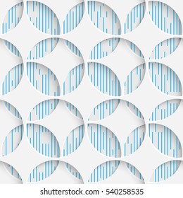 Seamless Grid Pattern. Abstract Circle Background. White Origami Wallpaper. Art Graphic Design