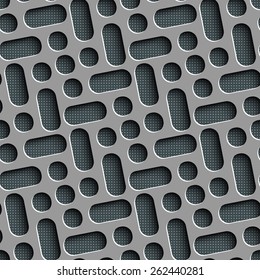 Seamless Grid Pattern. Abstract Gray Background. Vector Regular Texture