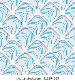 Seamless Grid Pattern. Abstract Ornament Background. White Origami Wallpaper. Art Graphic Design