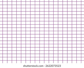 Seamless Grid Pattern with Deep Purple Lines on White Background