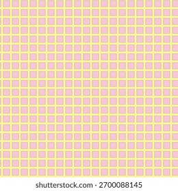 Seamless grid pattern with peach and yellow intersecting lines for abstract minimal design and digital wallpapers.