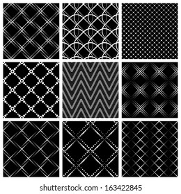Seamless Grid Pattern Set