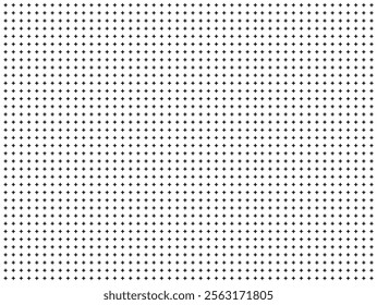 Seamless grid pattern: subtle halftone design featuring repeated small hatch crosses and tiny elements. Abstract geometric texture with faded black and white rectangle prints. Vector illustration.