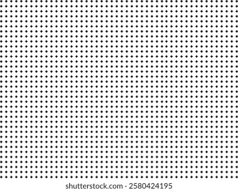 Seamless grid pattern: subtle halftone design featuring repeated small hatch crosses and tiny elements. Abstract geometric texture with faded black and white rectangle prints. Vector illustration.