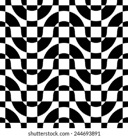 Seamless Grid Pattern. Vector Black and White Background. Regular Texture
