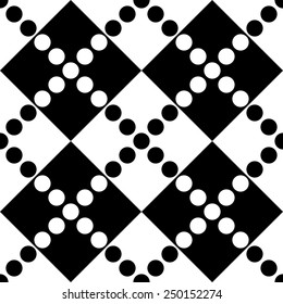 Seamless Grid Pattern. Vector Black and White Background. Regular Texture