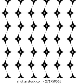 Seamless Grid Pattern. Vector Black and White Background. Regular Texture