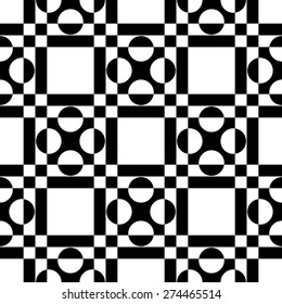 Seamless Grid Pattern. Vector Black and White Background. Regular Texture