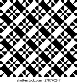 Seamless Grid Pattern. Vector Black and White Background. Regular Texture