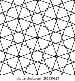 Seamless grid pattern. Vector black and white background. 