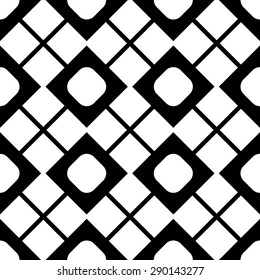Seamless Grid Pattern. Vector Black and White Background. Regular Texture