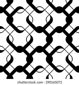 Seamless Grid Pattern. Vector Black and White Background. Regular Texture