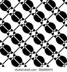 Seamless Grid Pattern. Vector Black and White Background. Regular Texture