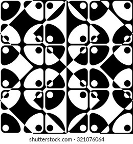 Seamless Grid Pattern. Vector Black and White Background. Regular Texture