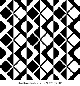 Seamless Grid Pattern. Vector Black and White Background. Regular Texture