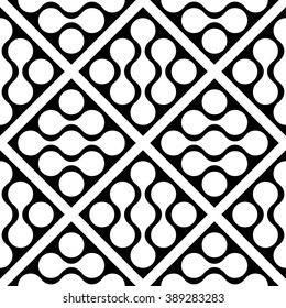 Seamless Grid Pattern. Vector Black and White Background. Regular Texture