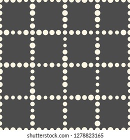 Seamless Grid Pattern. Vector Monochrome Lattice Background. Abstract Stripe Ornament. Vector Square Texture