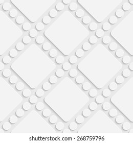 Seamless Grid Pattern. Vector Soft Background. Regular White Texture