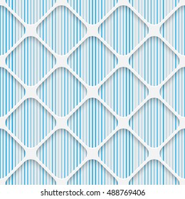 Seamless Grid Pattern. White and Blue Wrapping Background. Abstract Modern Graphic Design