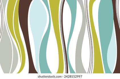 Seamless groovy 70s style pattern, Seamless vector for print or wrap. - stock illustration