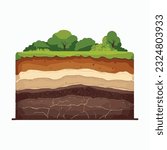 Seamless ground cross sections,layers under earth underground textures set. vector illustrations