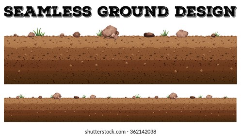 Seamless ground surface design illustration