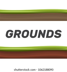 Seamless grounds, soil and grass for ui game illustration of a s