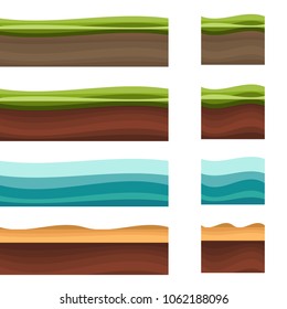 Seamless grounds, soil and grass for ui game illustration of a s