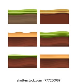 Seamless grounds, soil and grass for ui game illustration of a set of various seamless grounds. Ground grass game vector