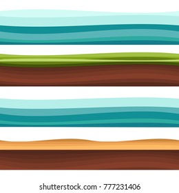 Seamless grounds, soil and grass for ui game illustration of a set of various seamless grounds. Ground grass game vector
