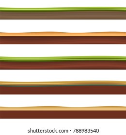 Seamless grounds, soil and grass for ui game illustration of a set of various seamless grounds. Ground grass game vector