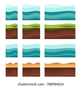 Seamless grounds, soil and grass for ui game illustration of a set of various seamless grounds. Ground grass game vector