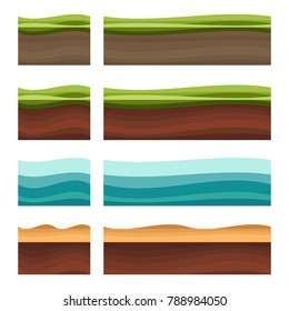 Seamless grounds, soil and grass for ui game illustration of a set of various seamless grounds. Ground grass game vector