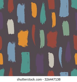 Seamless grunge abstract brush strokes pattern in dark colors