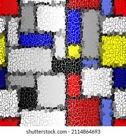 Seamless grunge abstract square pattern. Paint grunge cracks.