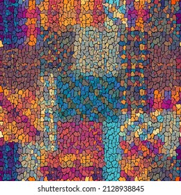 Seamless grunge abstract square pattern. Paint grunge cracks.